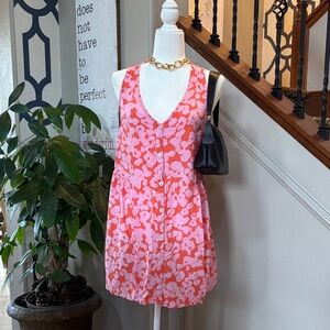 Floral Pink Sleeveless Dress